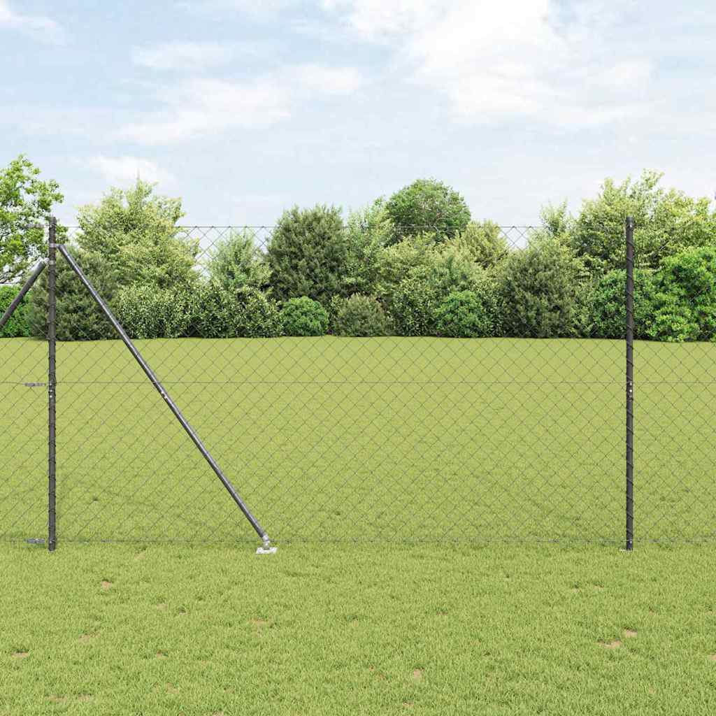 Fence Post Grey 10 x 1.6 m (60 x 60 mm mesh) Steel and PVC