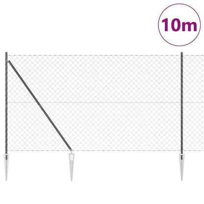 Fence Post Grey 10 x 1.6 m (60 x 60 mm mesh) Steel and PVC