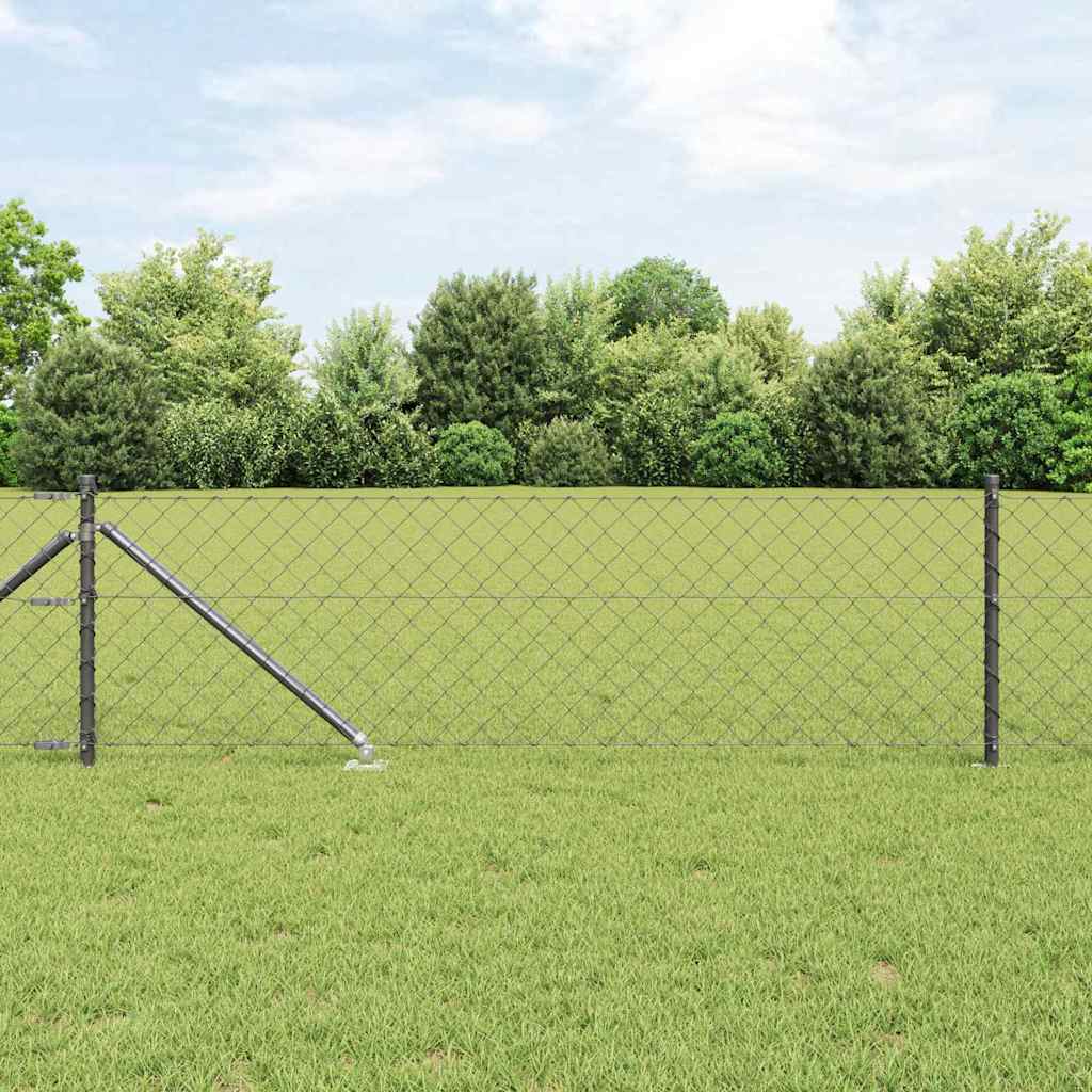 Fence Post Grey 25 x 0.4 m (40 x 40 mm mesh) Steel and PVC