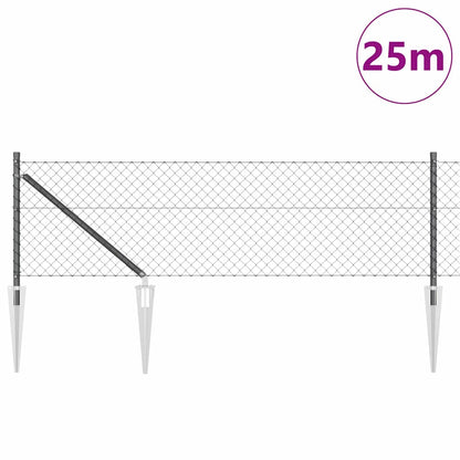 Fence Post Grey 25 x 0.4 m (40 x 40 mm mesh) Steel and PVC