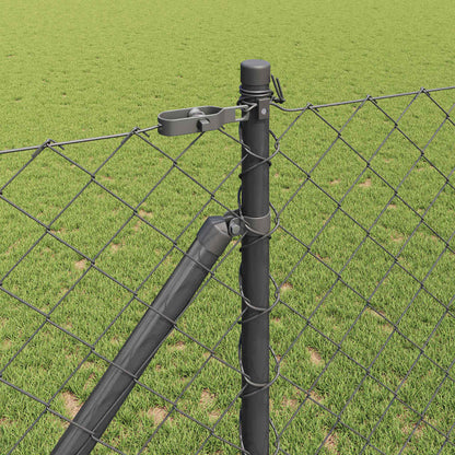 Chainlink Fence with Spikes 25 x 1.2 m PVC-Coated Steel Grey