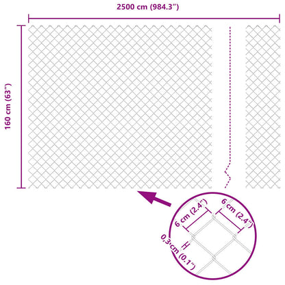 Fence Post Grey 25 x 1.6 m (60 x 60 mm mesh) Steel and PVC