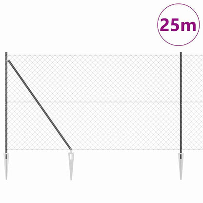 Fence Post Grey 25 x 1.6 m (60 x 60 mm mesh) Steel and PVC