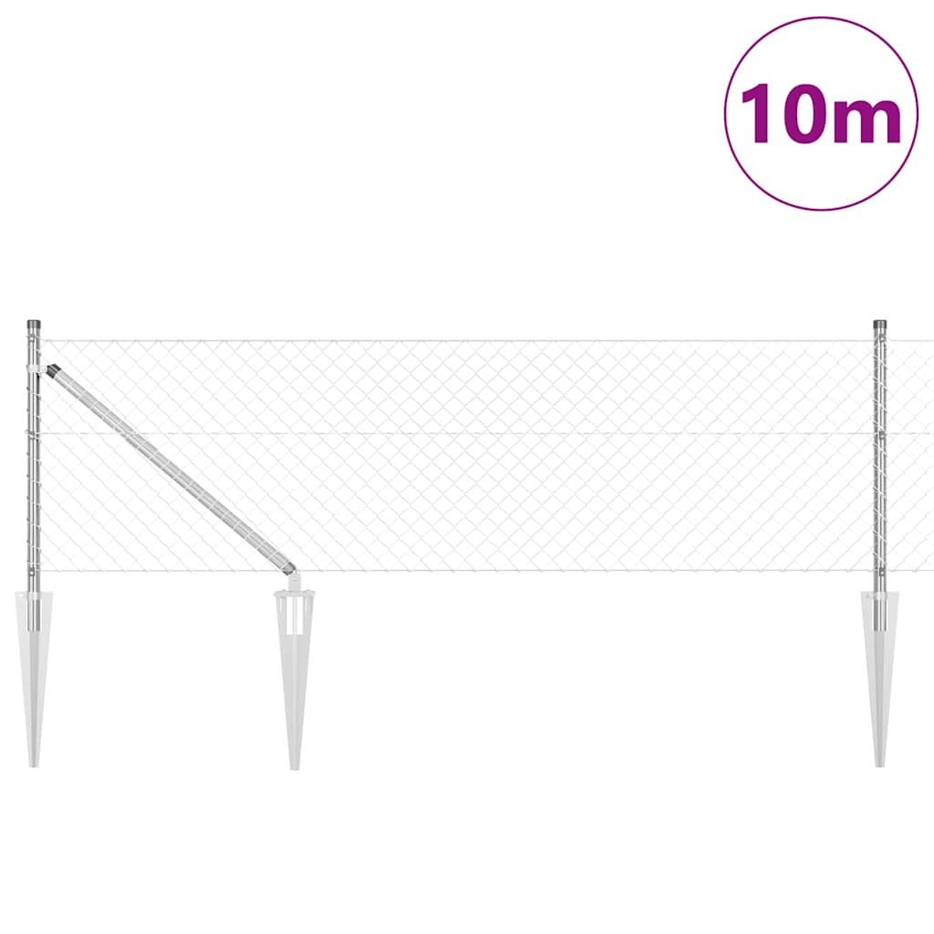 Fence Post Silver 10 x 0.4 m (40 x 40 mm mesh) Steel