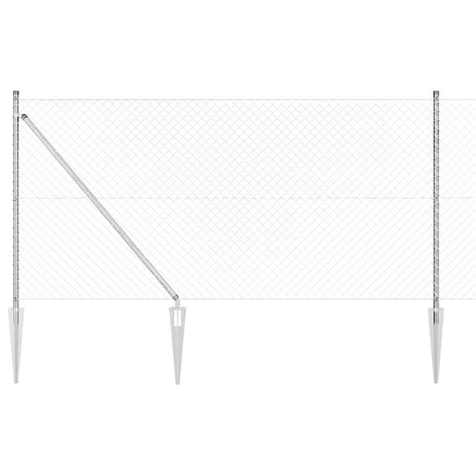 Chainlink Fence with Spikes 10 x 1 m Galvanised Steel Silver
