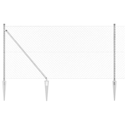 Chainlink Fence with Spikes 10 x 1.4 m Galvanised Steel Silver