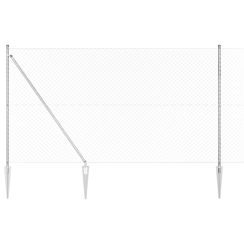 Outdoor Chainlink Fence with Spikes 10 x 1.5 m Galvanised Steel