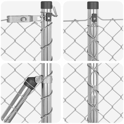 Fence Post Silver 10 x 1.6 m (40 x 40 mm mesh) Steel