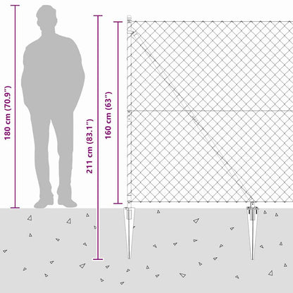 Fence Post Silver 10 x 1.6 m (40 x 40 mm mesh) Steel