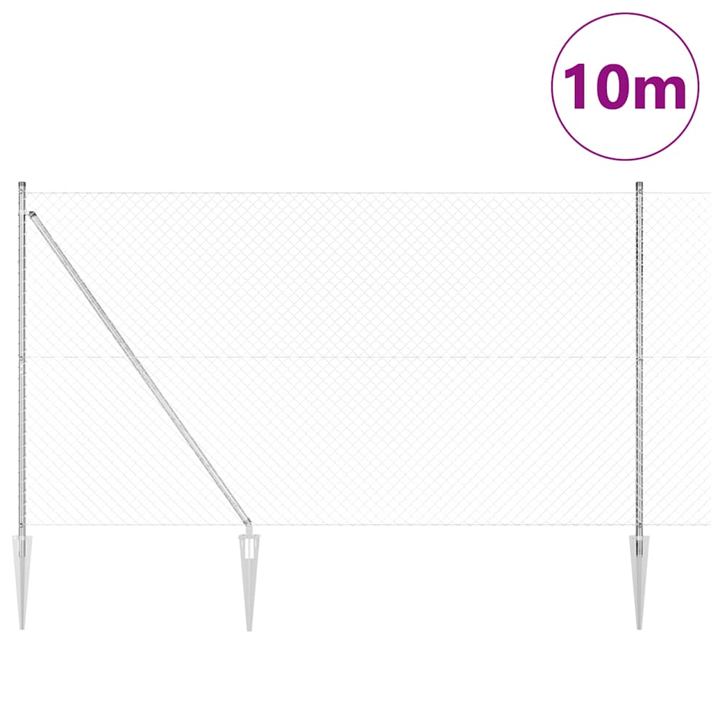 Fence Post Silver 10 x 1.6 m (40 x 40 mm mesh) Steel