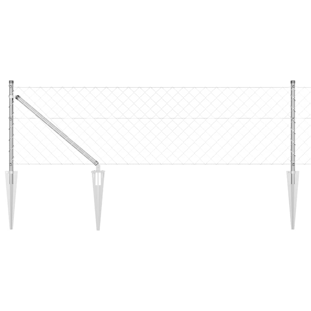 Fence Post Silver 10 x 0.8 m (60 x 60 mm mesh) Steel