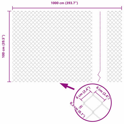 Outdoor Chainlink Fence with Spikes 10 x 1 m Galvanised Steel