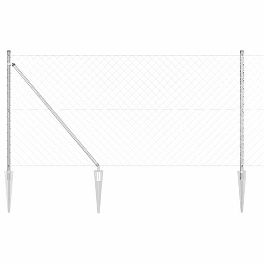 Chainlink Fence with Spikes 10 x 1.4 m Galvanised Steel Silver