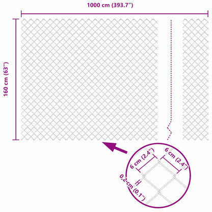 Fence Post Silver 10 x 1.6 m (60 x 60 mm mesh) Steel