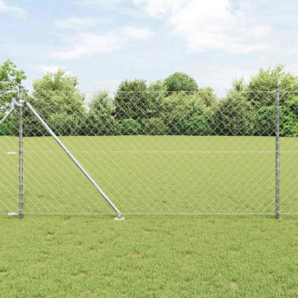 Outdoor Chainlink Fence with Spikes 25 x 1 m Galvanised Steel