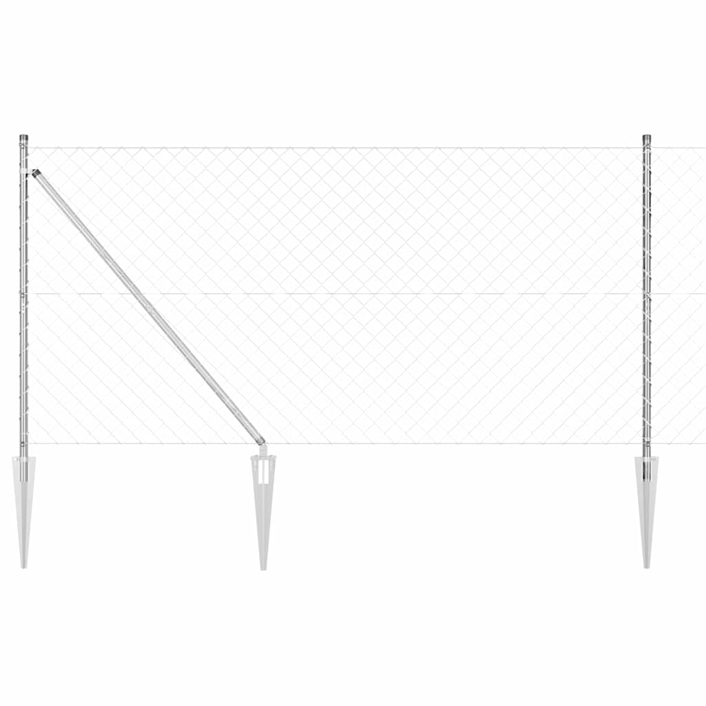 Fence Post Silver 25 x 1.2 m (60 x 60 mm mesh) Steel