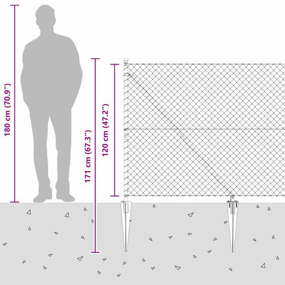 Fence Post Silver 25 x 1.2 m (60 x 60 mm mesh) Steel
