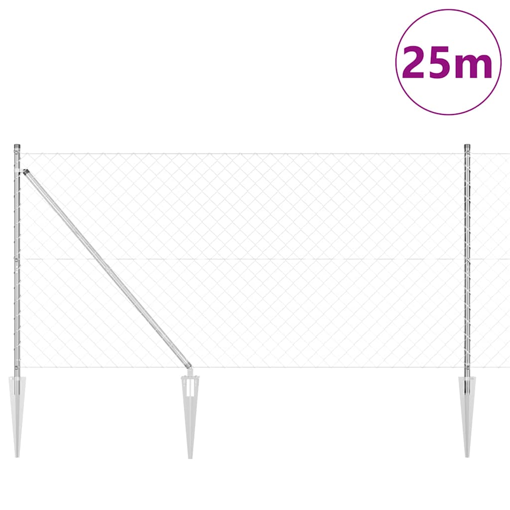 Fence Post Silver 25 x 1.2 m (60 x 60 mm mesh) Steel