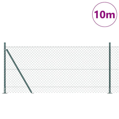 Chainlink Fence with Concrete Base 10 x 1 m PVC-Coated Steel