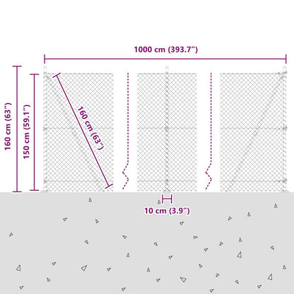 Fence Post Green 10 x 1.5 m (40 x 40 mm mesh) Steel and PVC