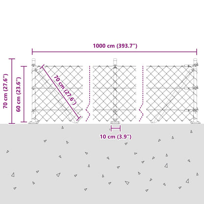 Fence Post Green 10 x 0.6 m (60 x 60 mm mesh) Steel and PVC