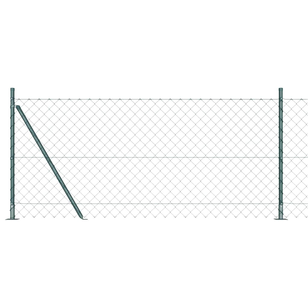 Chainlink Fence with Concrete Base 10 x 0.8 m PVC-Coated Steel