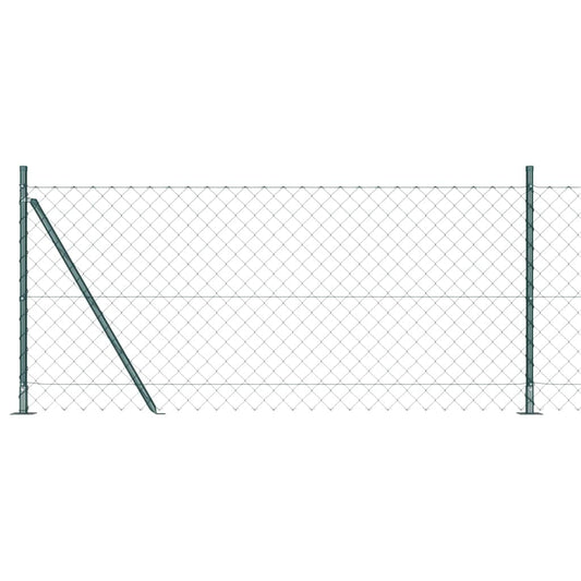 Chainlink Fence with Concrete Base 10 x 0.8 m PVC-Coated Steel