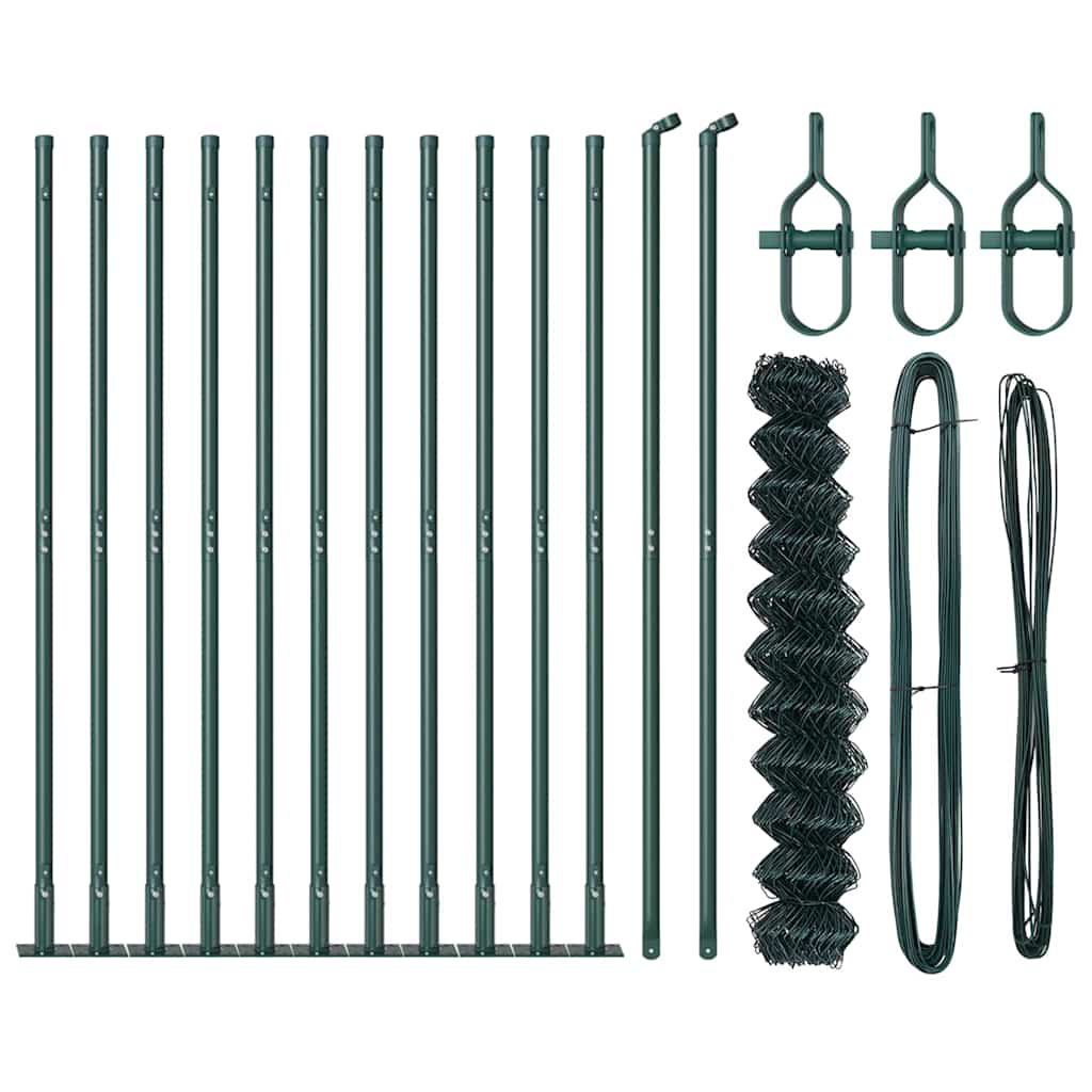 Fence Post Green 25 x 0.8 m (40 x 40 mm mesh) Steel and PVC