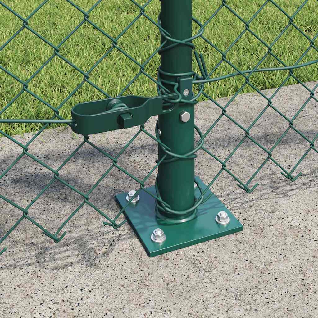 Chainlink Fence with Concrete Base 25 x 1 m PVC-Coated Steel