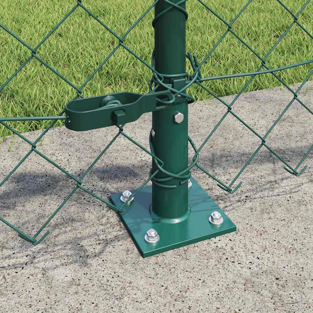 Chainlink Fence with Concrete Base 25 x 0.4 m PVC-Coated Steel