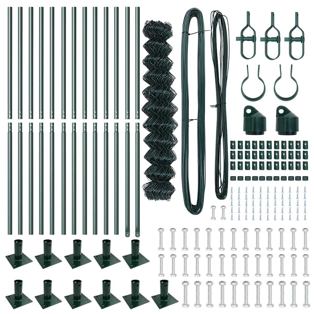 Fence Post Green 25 x 1.2 m (60 x 60 mm mesh) Steel and PVC