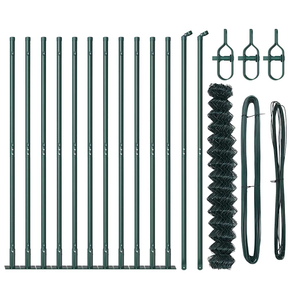 Fence Post Green 25 x 1.4 m (60 x 60 mm mesh) Steel and PVC