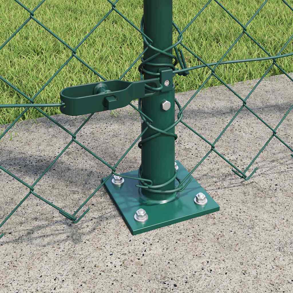 Chainlink Fence with Concrete Base 25 x 1.6 m PVC-Coated Steel