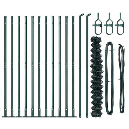 Chainlink Fence with Concrete Base 25 x 1.6 m PVC-Coated Steel
