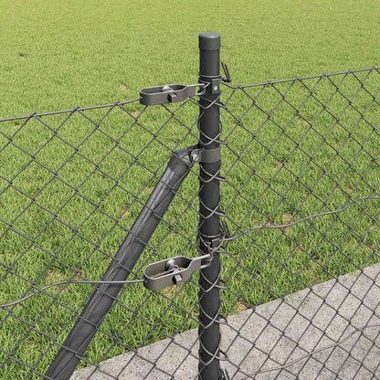 Chainlink Fence with Concrete Base 10 x 0.6 m PVC-Coated Steel
