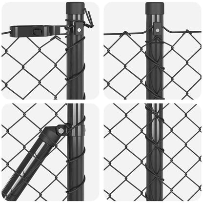 Fence Post Grey 10 x 1 m (40 x 40 mm mesh) Steel and PVC