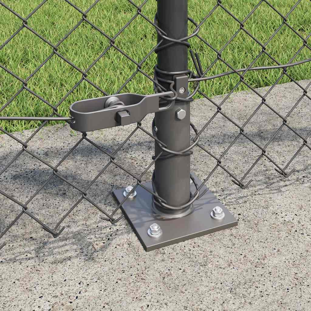 Fence Post Grey 10 x 1 m (40 x 40 mm mesh) Steel and PVC