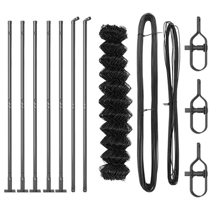 Fence Post Grey 10 x 1 m (40 x 40 mm mesh) Steel and PVC
