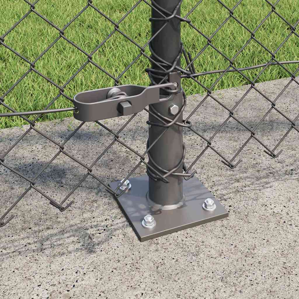 Chainlink Fence with Concrete Base 10 x 1.2 m PVC-Coated Steel