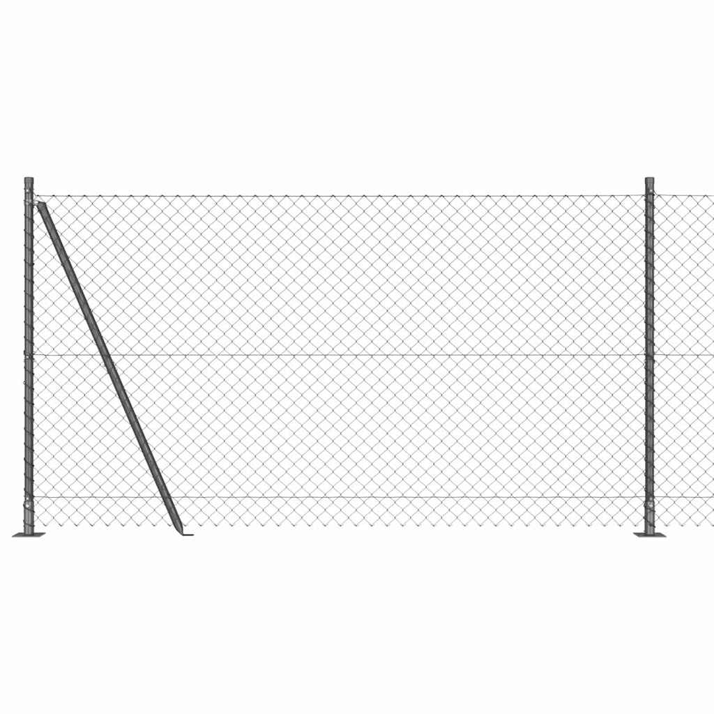 Chainlink Fence with Concrete Base 10 x 1.2 m PVC-Coated Steel