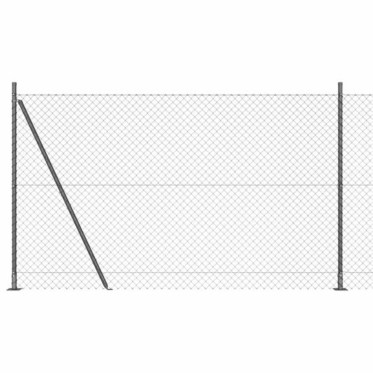 Chainlink Fence with Concrete Base 10 x 1.4 m PVC-Coated Steel