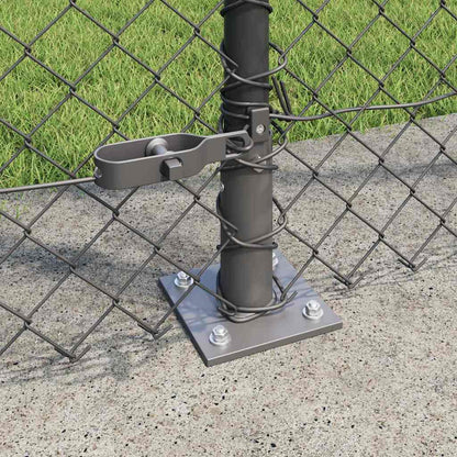 Chainlink Fence with Concrete Base 10 x 1.5 m PVC-Coated Steel