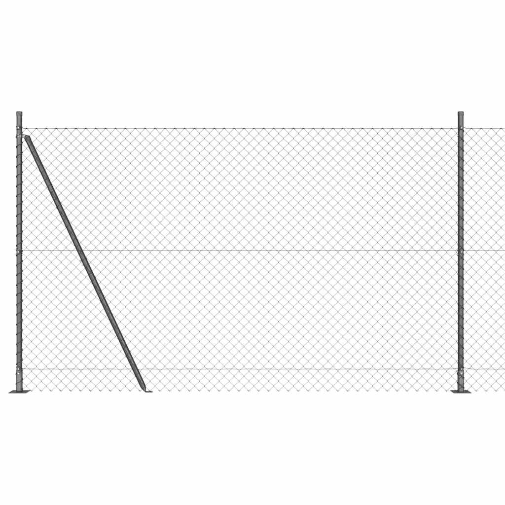 Fence Post Grey 10 x 1.6 m (40 x 40 mm mesh) Steel and PVC