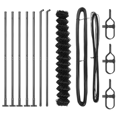 Fence Post Grey 10 x 1.6 m (40 x 40 mm mesh) Steel and PVC