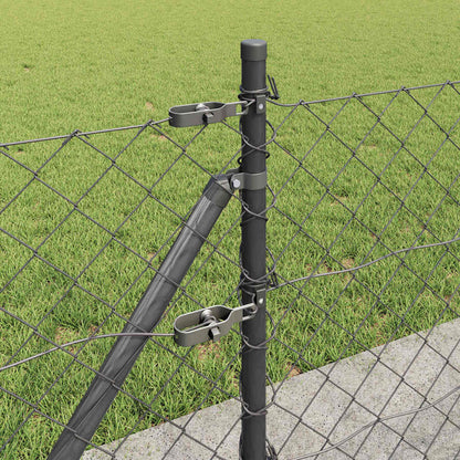 Fence Post Grey 10 x 0.4 m (60 x 60 mm mesh) Steel and PVC