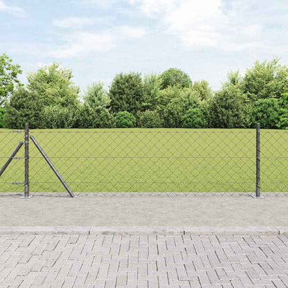 Fence Post Grey 10 x 0.4 m (60 x 60 mm mesh) Steel and PVC