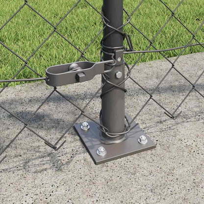 Fence Post Grey 10 x 0.8 m (60 x 60 mm mesh) Steel and PVC