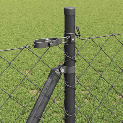 Fence Post Grey 10 x 0.8 m (60 x 60 mm mesh) Steel and PVC