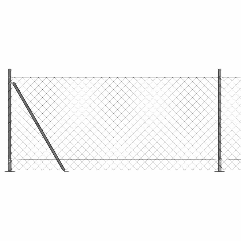 Fence Post Grey 10 x 0.8 m (60 x 60 mm mesh) Steel and PVC