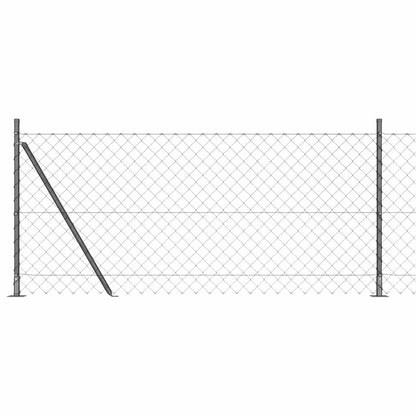 Fence Post Grey 10 x 0.8 m (60 x 60 mm mesh) Steel and PVC